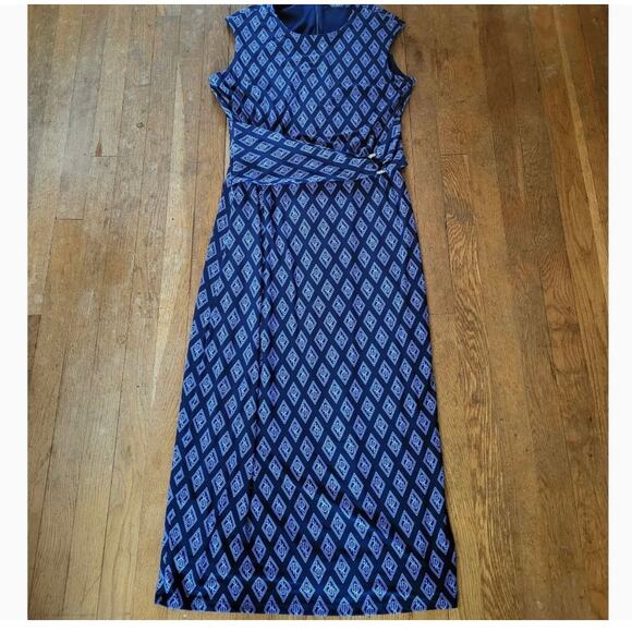 Lauren Ralph Lauren Black Label Cameron Dress Blue Midi Dress Size 6 EUC - Picture 3 of 11